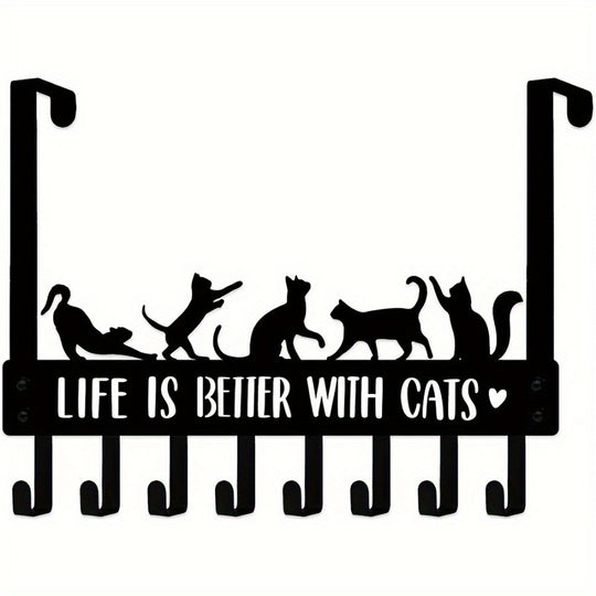 Over-the-Door Cat Organizer with 8 Hooks