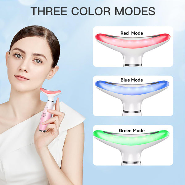 Pink Heated Facial &amp; Neck Lifting Massager