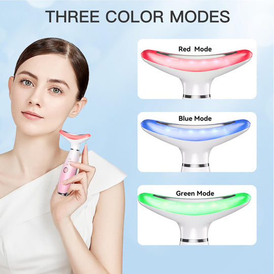Pink Heated Facial &amp; Neck Lifting Massager