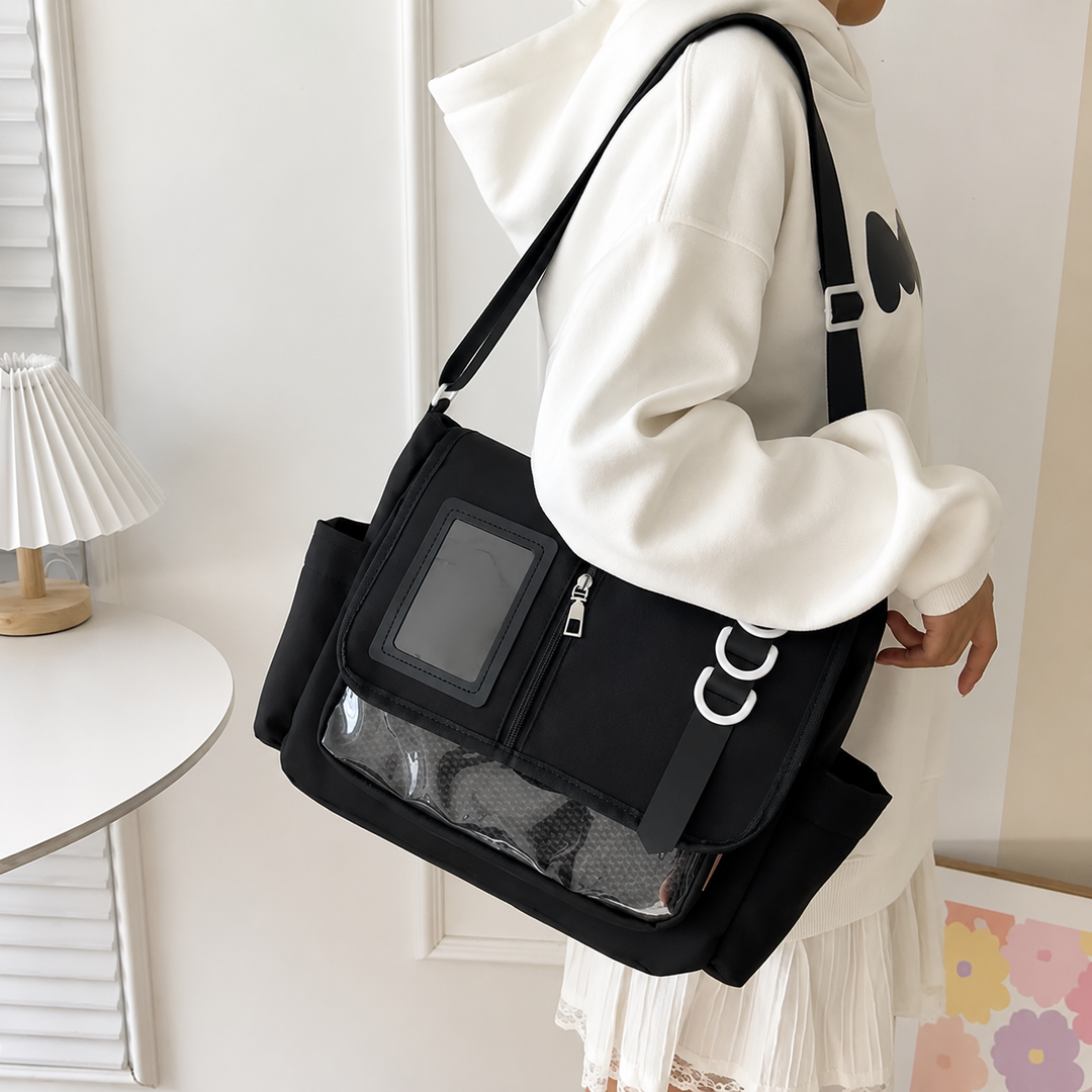 Y2K Transparent Nylon Crossbody Messenger Bag