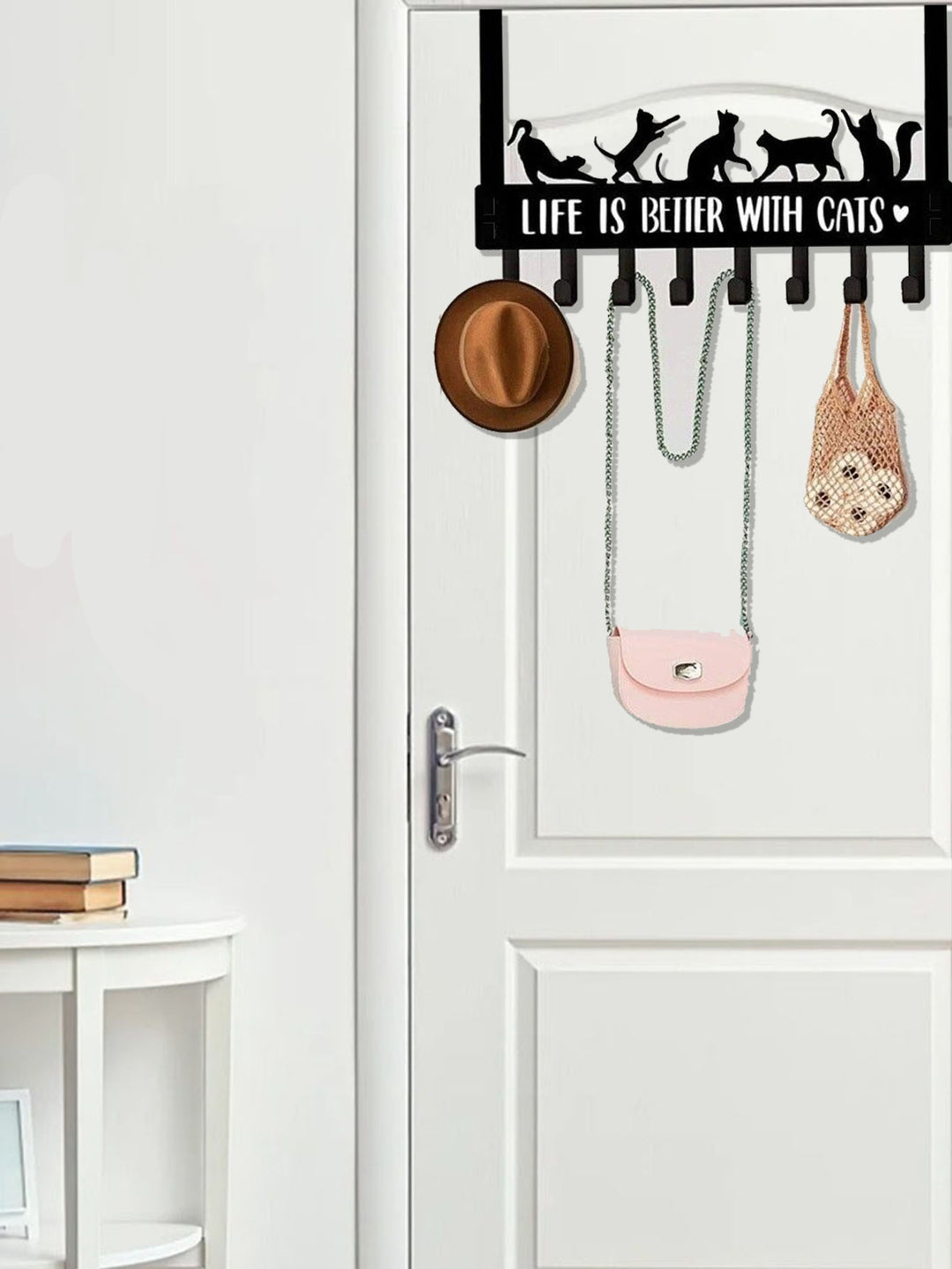 Over-the-Door Cat Organizer with 8 Hooks