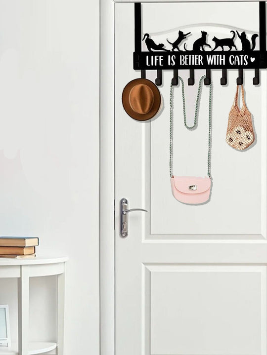 Over-the-Door Cat Organizer with 8 Hooks