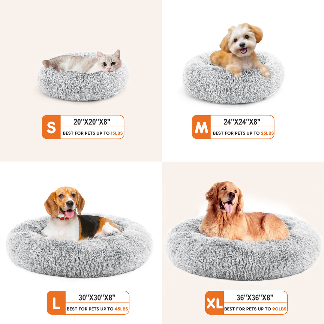 24-Inch Plush Faux Fur Pet Bed
