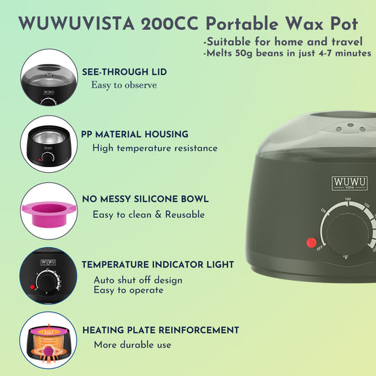 19-Piece Hair Removal Wax Warmer Kit with Wax Beads