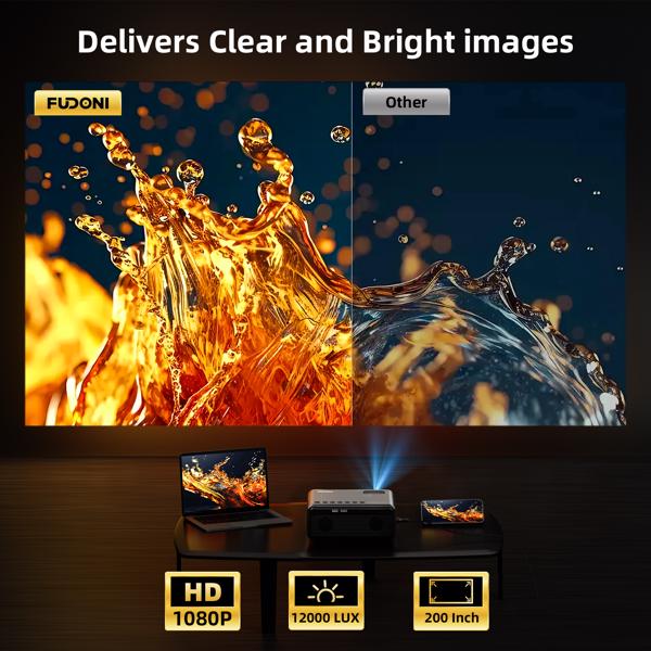 1080P WiFi &amp; Bluetooth Portable Projector