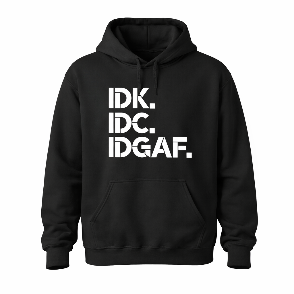 Black hoodie with white text &