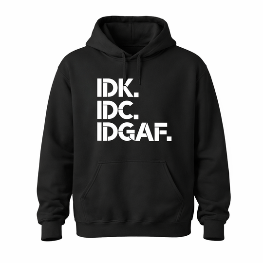 Black hoodie with white text &