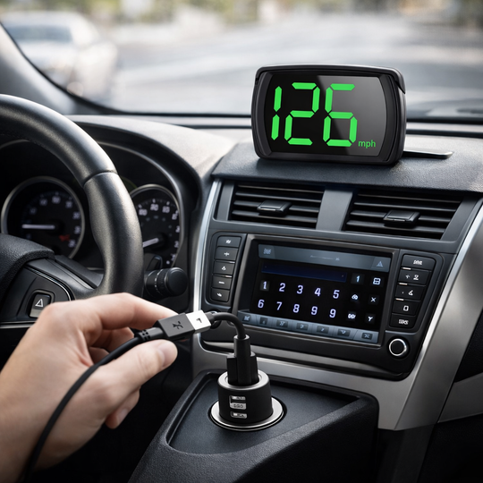GPS HUD Speed Display – Plug &amp; Play MPH