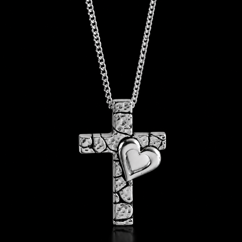 Caring Heart Cross Necklace Gift Set