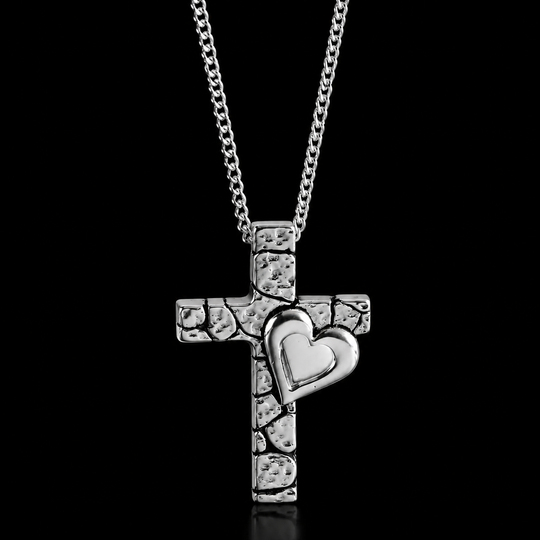 Caring Heart Cross Necklace Gift Set
