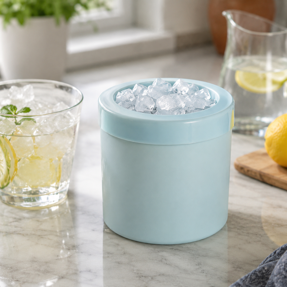 Silicone Ice Cube Mold with Easy-Pour Bucket