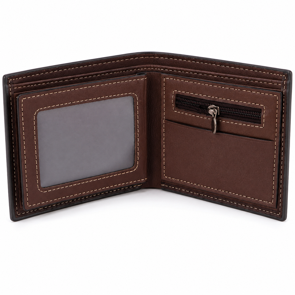 Personalized Engraved PU Leather Bifold Wallet