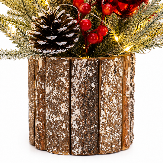 Lighted Tabletop Christmas Tree with Berries