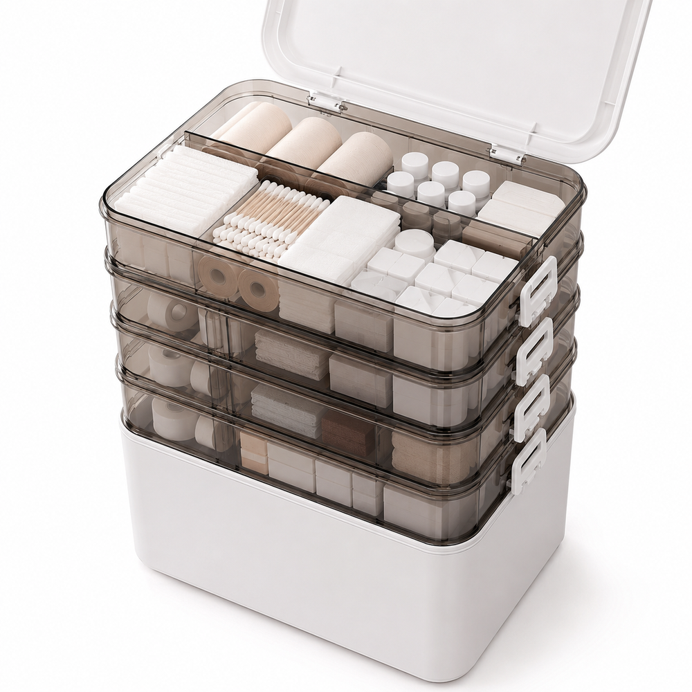Multi-Layer First Aid & Medicine Storage Box