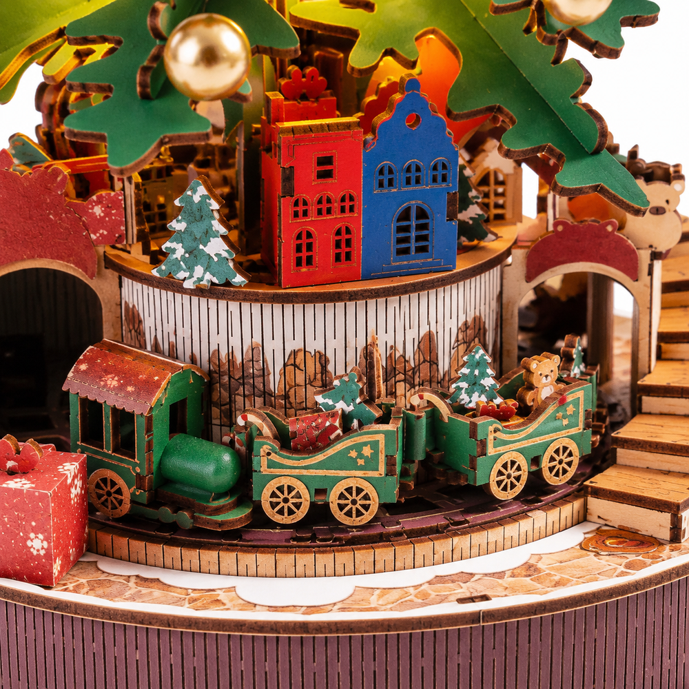 Rolife Christmas Melody Tree 3D Wooden Music Box