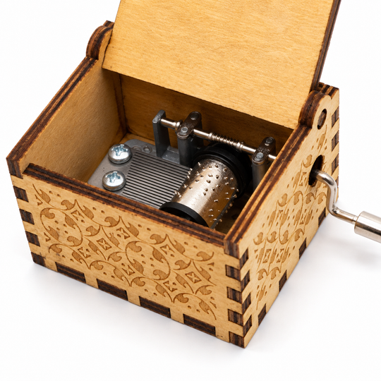 Wooden Hand Crank Music Box – Amazing Grace