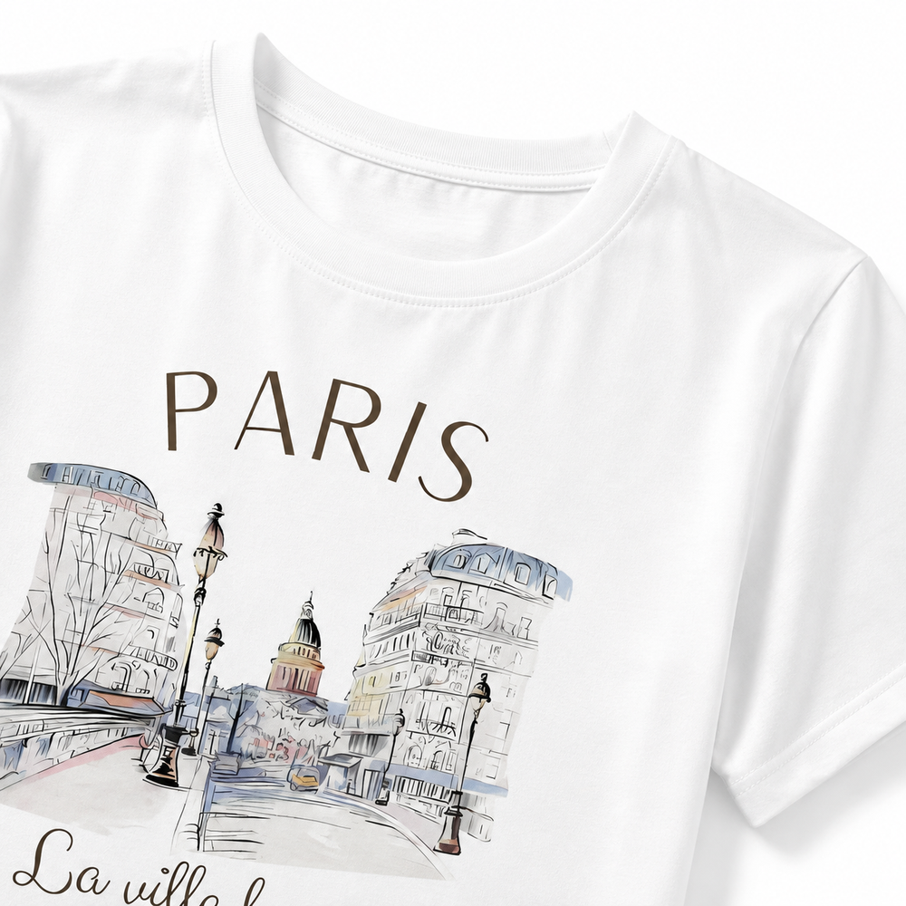 Paris Graphic Print Women's Crew Neck Short Sleeve T-Shirt