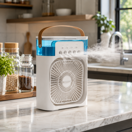 3-in-1 Portable Air Cooler Fan with Humidifier &amp; LED Light