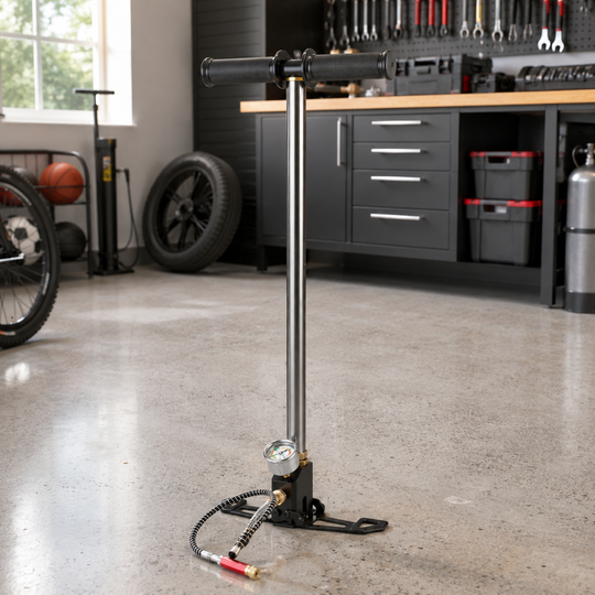 3-Stage PCP Hand Pump with Pressure Gauge
