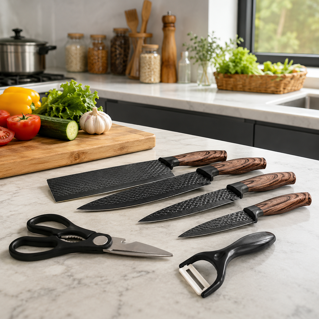 6-Piece Stainless Steel Kitchen Knife &amp; Tool Set