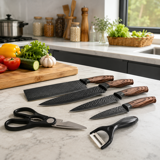 6-Piece Stainless Steel Kitchen Knife &amp; Tool Set