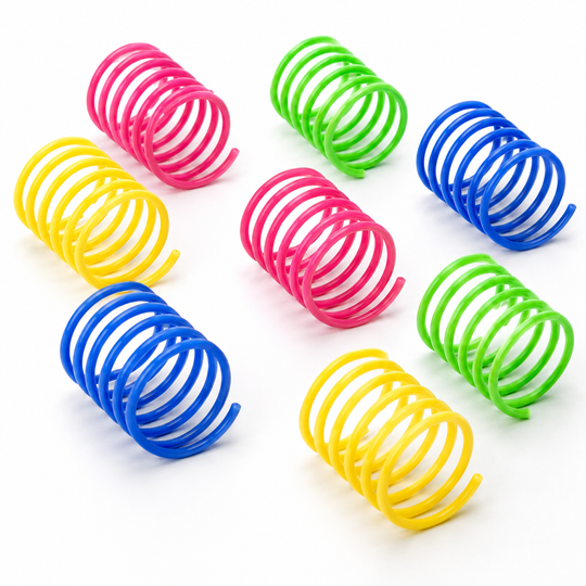12-Piece Colorful Cat Spring Toy Set