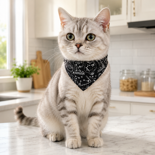 Adjustable Polyester Bandana Collar for Cats