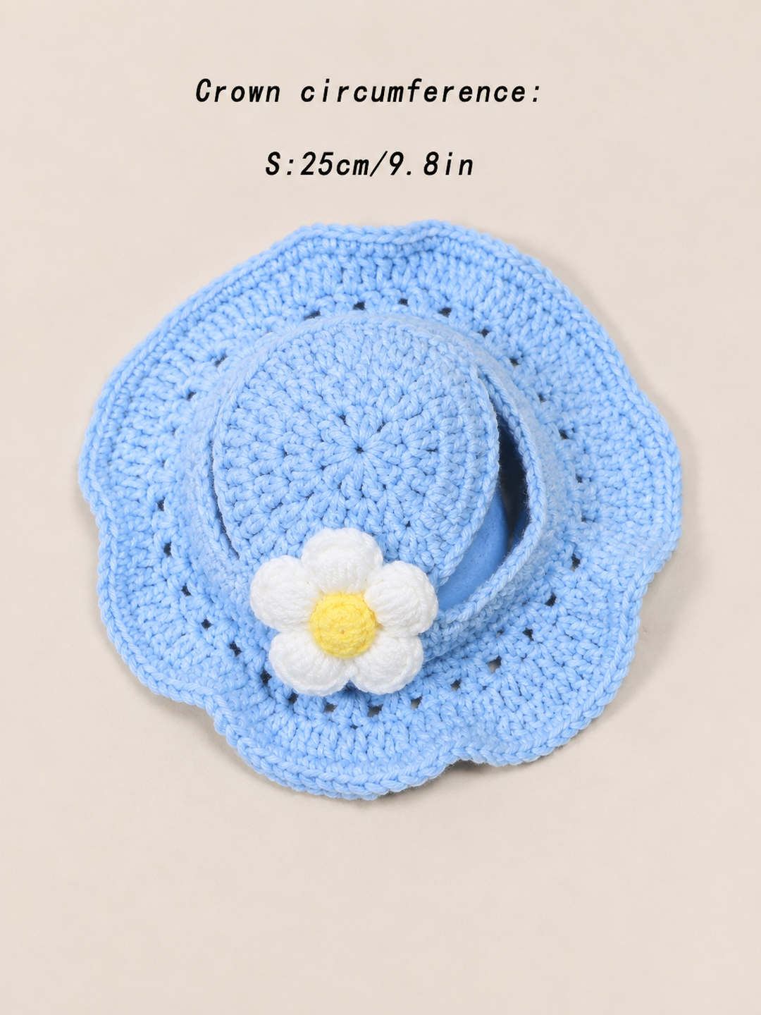 Knitted Floral Pet Hat for Cats &amp; Small Dogs