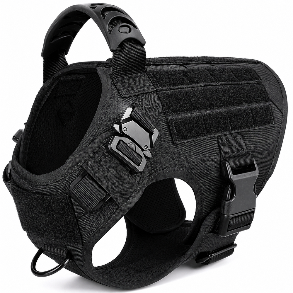Large Dog Tactical Harness - Collar & Leash Set