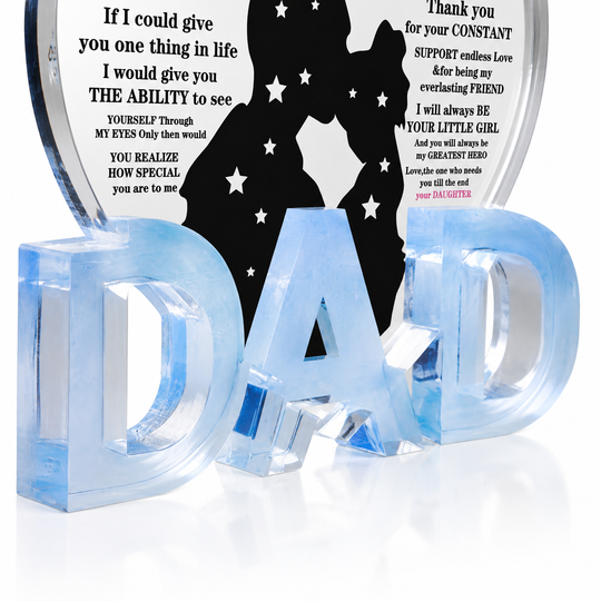 Dad Acrylic Heart Plaque Gift from Daughter