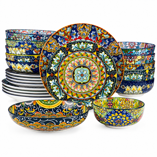 24-Piece Bohemian Porcelain Dinnerware Set for 6