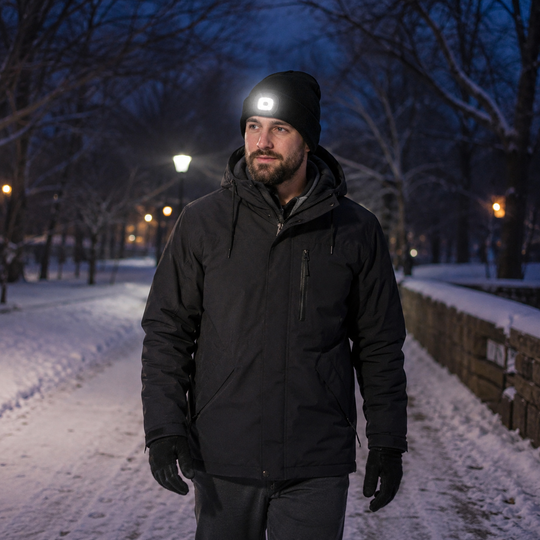 Rechargeable LED Light Beanie for Outdoor Activities