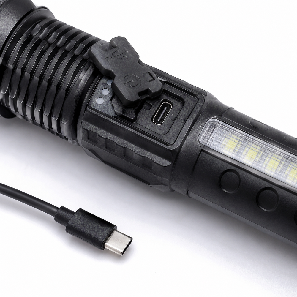 20W Rechargeable LED Tactical Flashlight with Zoom