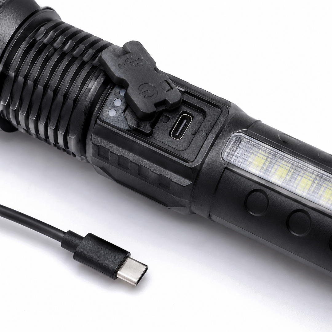 20W Rechargeable LED Tactical Flashlight with Zoom