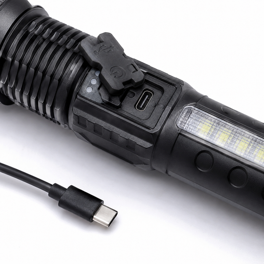 20W Rechargeable LED Tactical Flashlight with Zoom