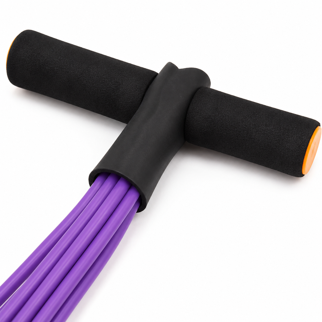 6-Tube Resistance Band with Foot Pedals &amp; Foam Handles