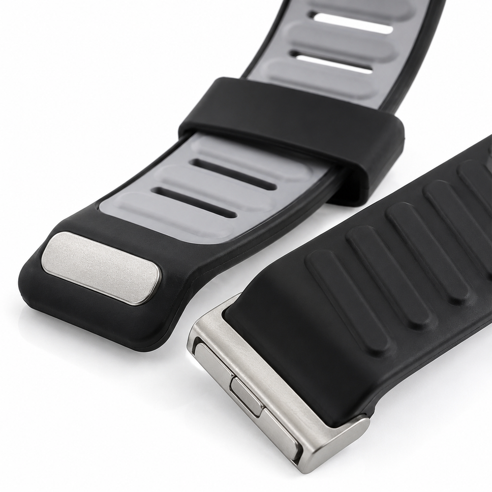 Silicone Dual-Color Fitness Tracker Replacement Strap