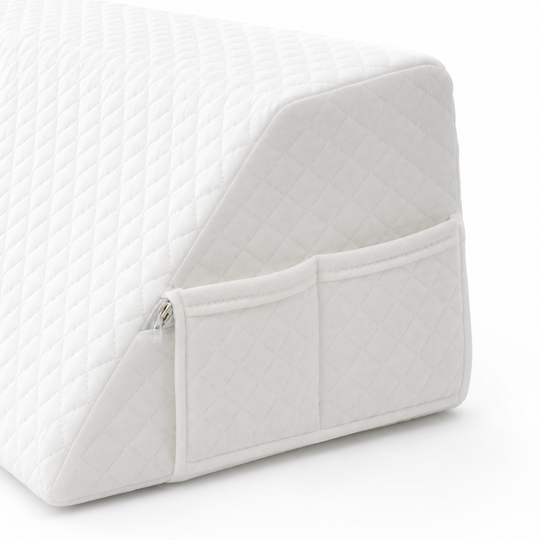 Memory Foam Bed Wedge Pillow Gap Filler with Side Pocket