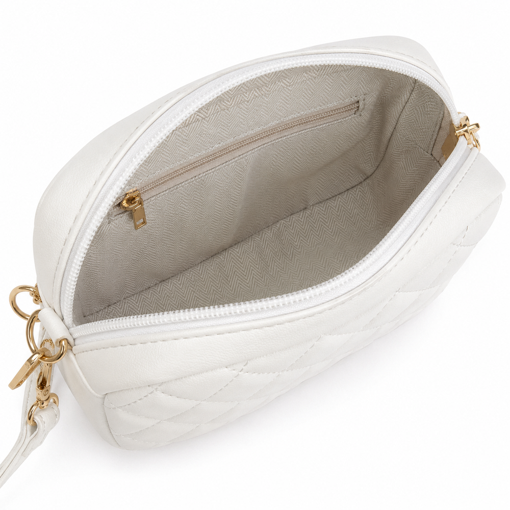 Women's Quilted Crossbody Camera Bag with Adjustable Strap