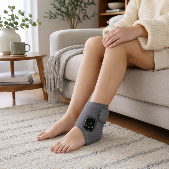 Electric Heated Ankle Massager Wrap with Heat &amp; Vibration