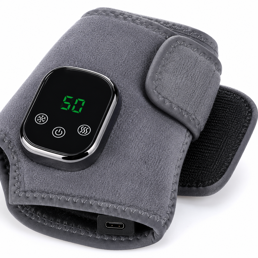 Electric Heated Ankle Massager Wrap with Heat & Vibration