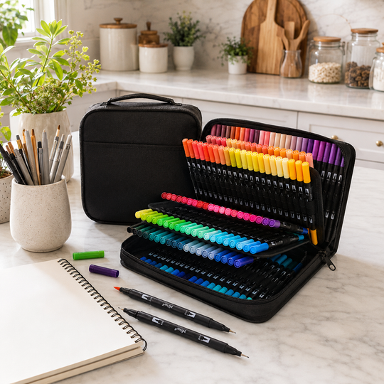 24-Color Dual Tip Brush Pen Art Marker Set