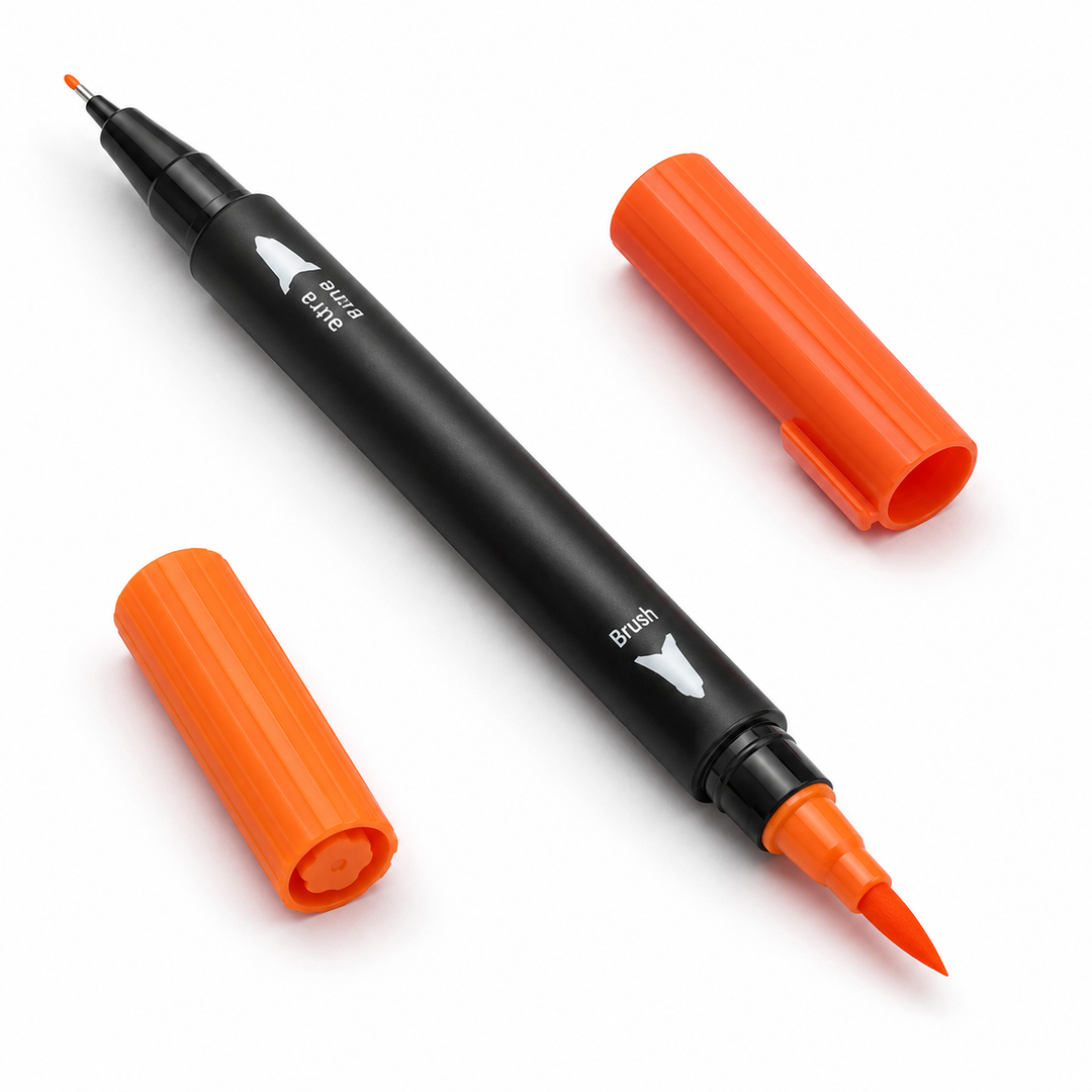 24-Color Dual Tip Brush Pen Art Marker Set