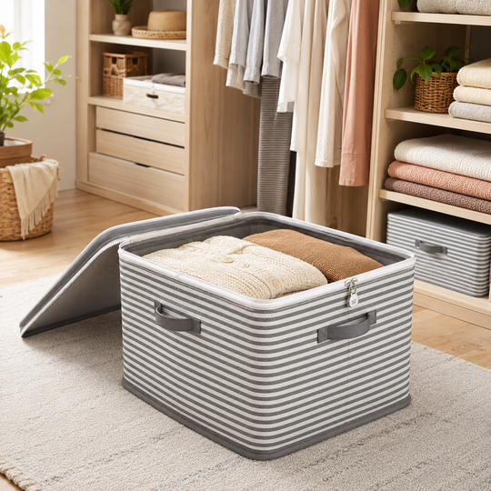 Lockable Foldable Storage Box with Zipper