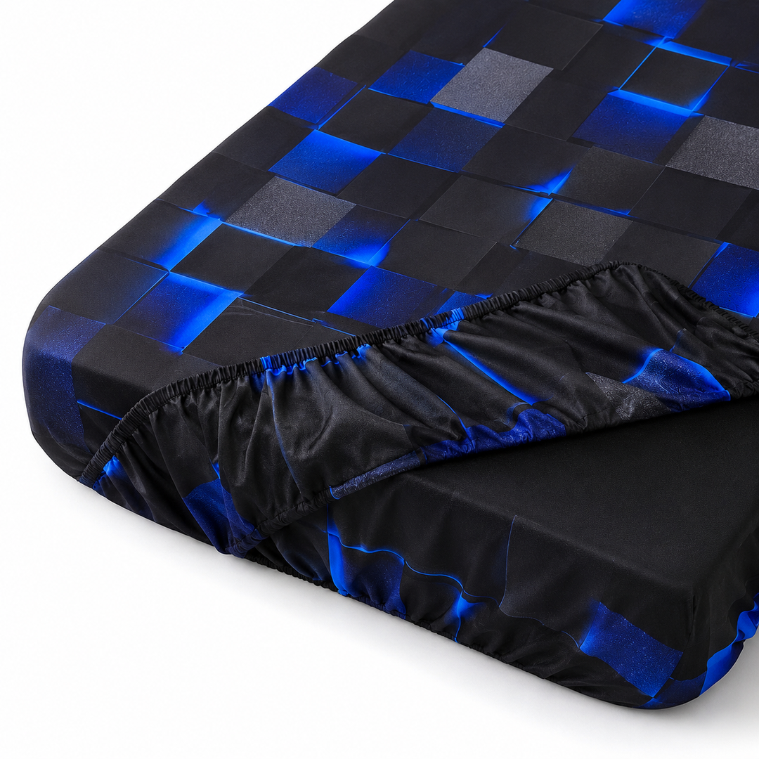 3-Piece Digital Print Deep Pocket Fitted Sheet Set