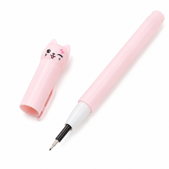 Cute Cat Gel Pen Set 0.38mm Black Ink (6 Pack)