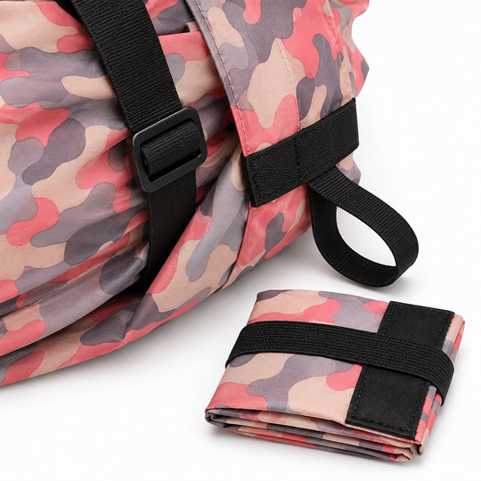 Foldable Nylon Reusable Shopping Bag with Adjustable Handle