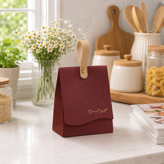 Portable Paperboard Wedding Favor Gift Box with Handle