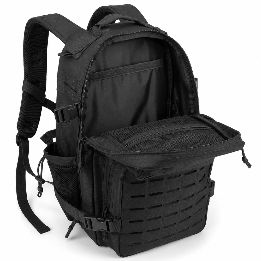 25L Tactical MOLLE Backpack with Dual Bottle Holders