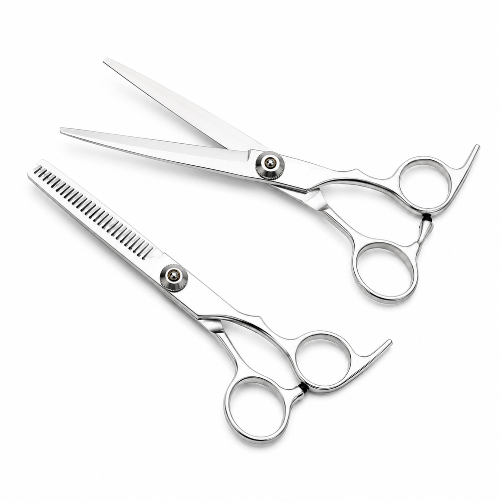 Professional 6-Inch Stainless Steel Hair Cutting & Thinning Scissors Set